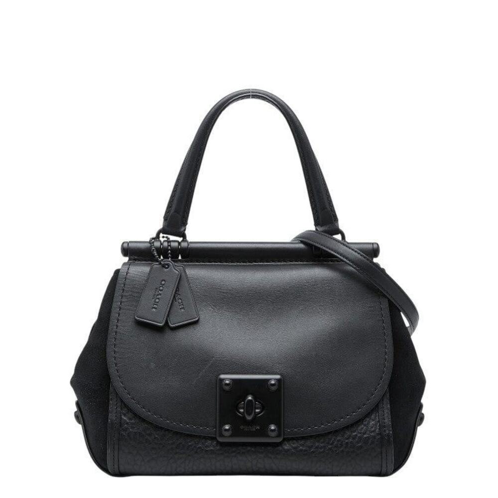 Coach Drifter Leather Shoulder Bag Black
